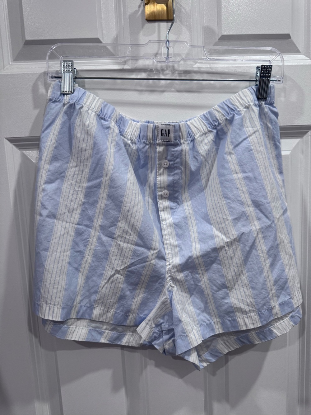 GAP Light Blue & White Striped 100% Cotton Shorts